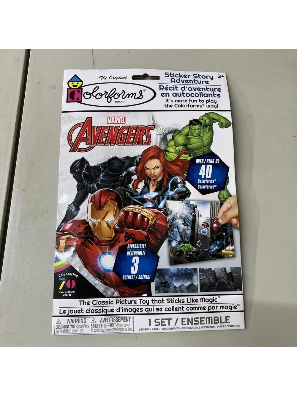 Colorforms Marvel Avengers Sticker Story Adventure Set, 40+ Pieces *NEW*
